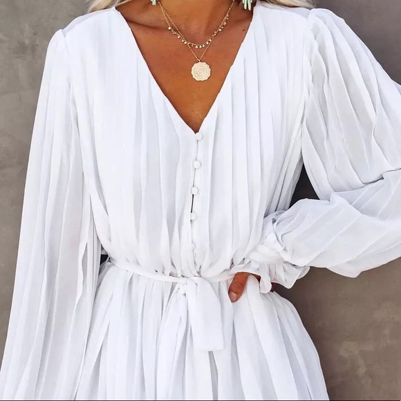 Boardwalk Beauty White Belted Mini Dress - Picture 9 of 11